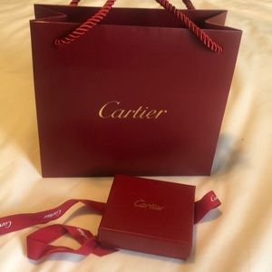 Cartier empty bag, bracelet box, ribbon